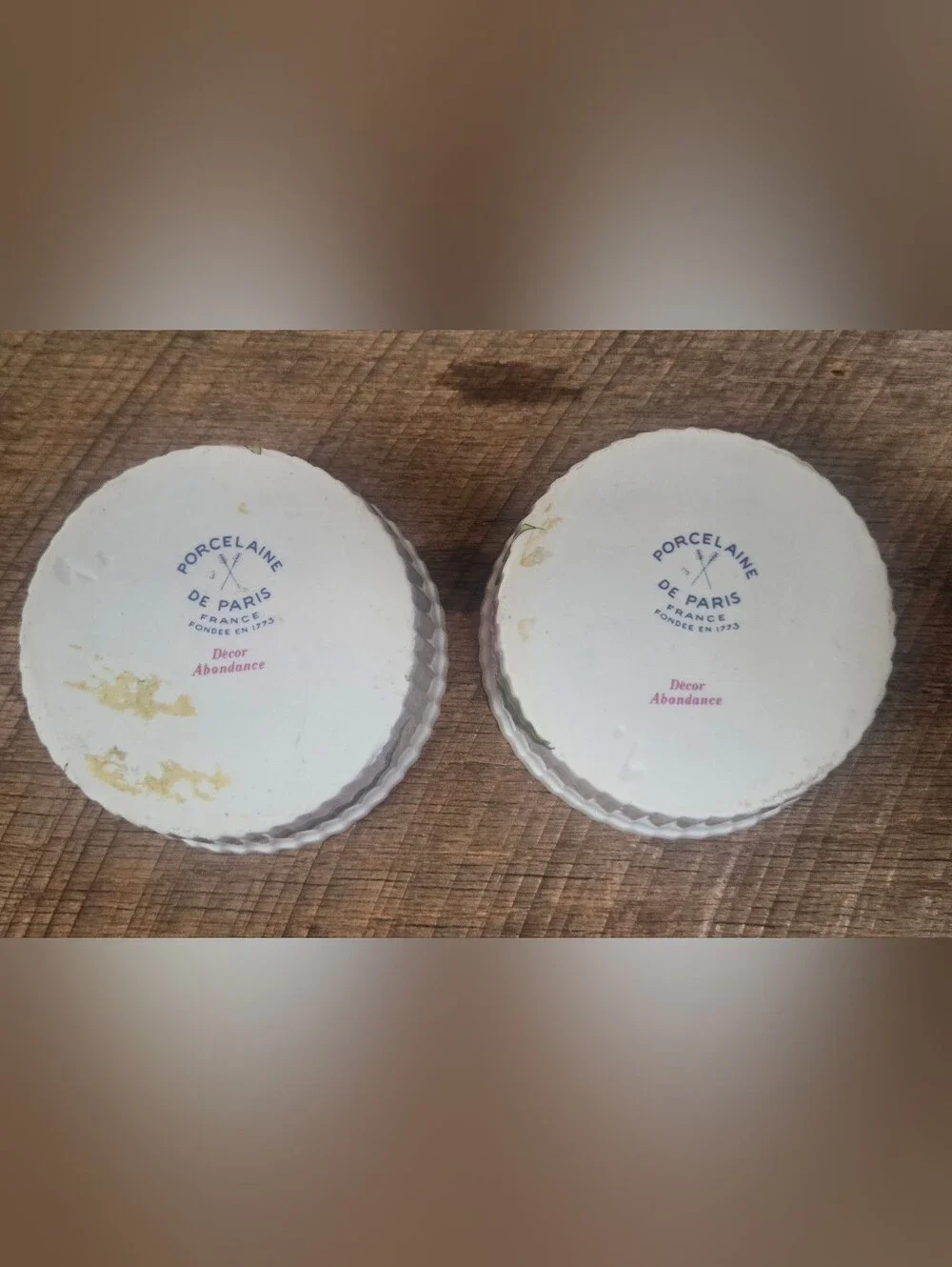 Vintage Porcelaine de Paris Ramekins ~ Bin 1B